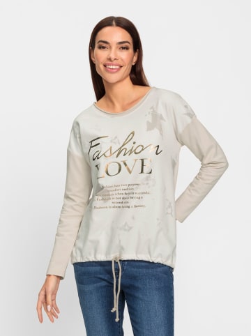 Heine Druck-Shirt in sand-hellgrau-bedruckt