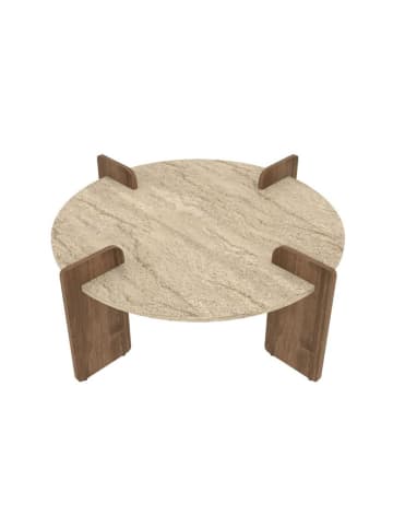 CALICOSY Couchtisch AUREL in Beige - (W) 90 x (H) 35 x (L) 90 cm
