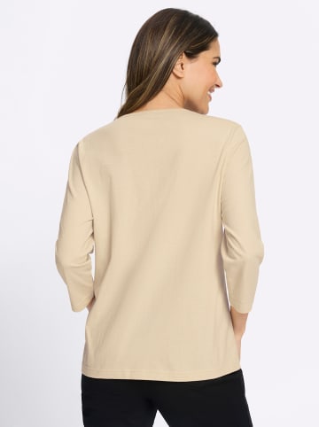 Sieh an! 3/4-Arm-Shirt in sand-petrol-bedruckt