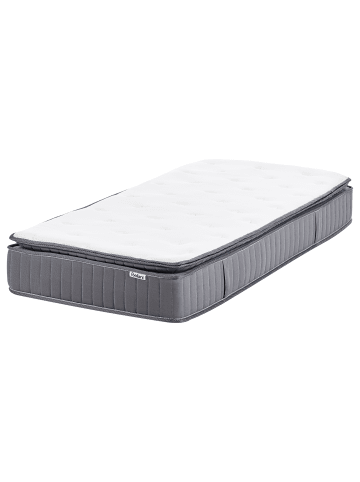 Beliani Matratze PLEASANT in Weiß/Grau - (W) 90 x (H) 25 x (L) 200 cm