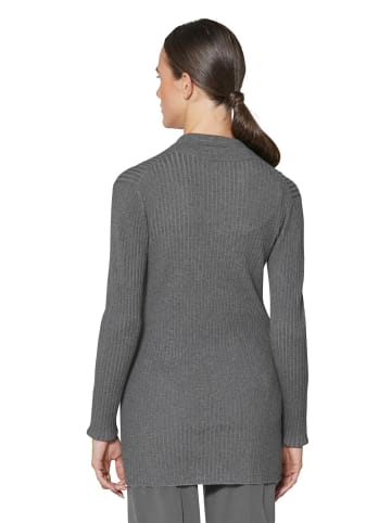 MADELEINE Schlichte Strickjacke in Long-Form in grau / melange