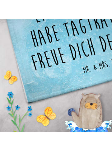 Mr. & Mrs. Panda Handtuch Pinguin Luftballon mit Spruch in Eisblau