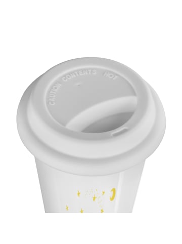 Mr. & Mrs. Panda ToGo Kaffeebecher Fuchs Sterne mit Spruch in Weiß