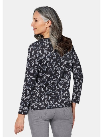 GOLDNER Langarmshirt Langarmshirt mit Metallic-Druck in schwarz / gemustert