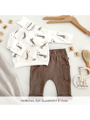 Jacky 2 tlg. Set Sweatshirt & Hose - Giraffe in braun,weiss