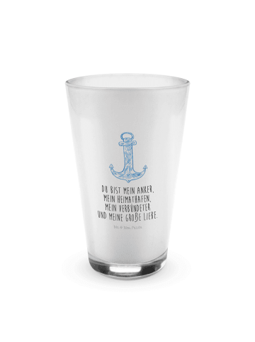 Mr. & Mrs. Panda Glas Anker Blau mit Spruch in Transparent