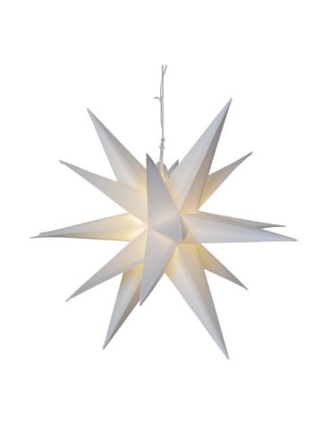 MARELIDA LED 3D Stern Faltstern Leuchtstern D: 57cm mit E27 Timer Außen in weiß