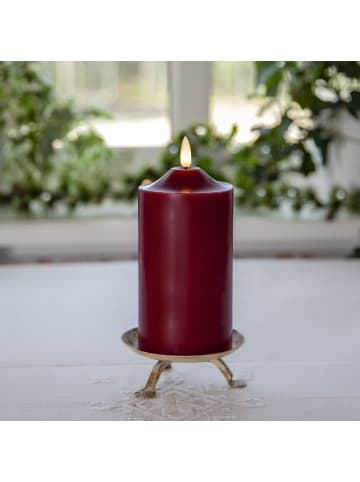 MARELIDA LED Kerze Flamme Echtwachs 3D Flamme H: 17cm in rot
