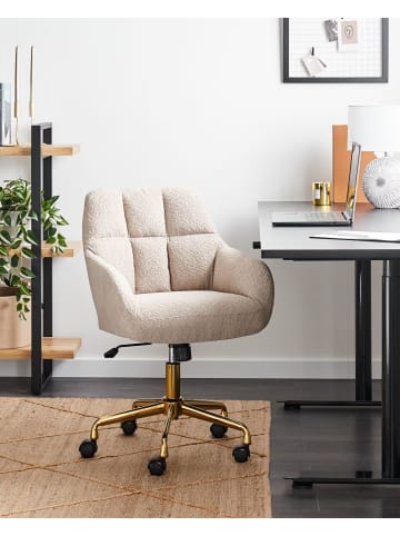 Beliani Bürostuhl PALMDALE in Beige/Schwarz/Gold - (W) 58 x (H) 87 x (L) 61 cm
