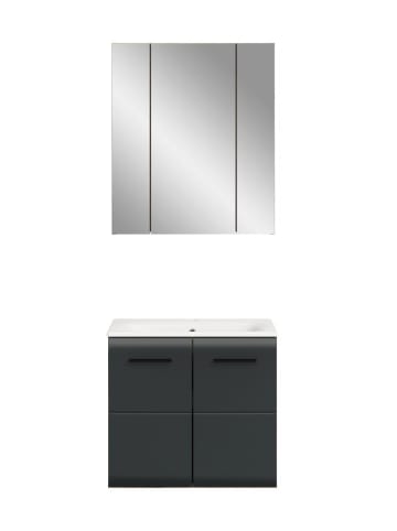 ebuy24 Badmöbelset Ice (3-teilig) Schwarz 60 x 46 cm