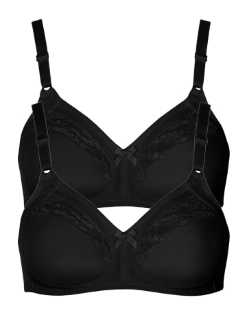 Lisca 2er Pack BH ohne Bügel in black
