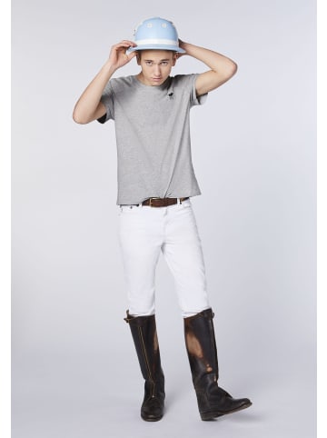 Polo Sylt T-Shirt mit gesticktem Logo-Symbol in Grau