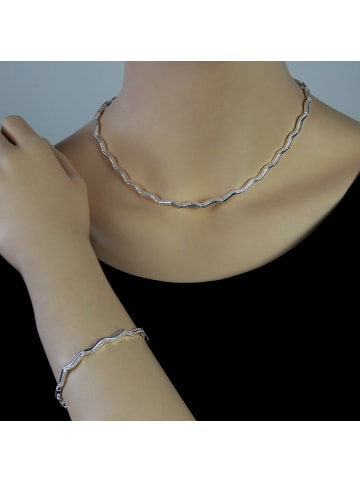 SilberDream 925 Sterling Silber Damen SilberDream Halsketten Welle  ca. 44cm