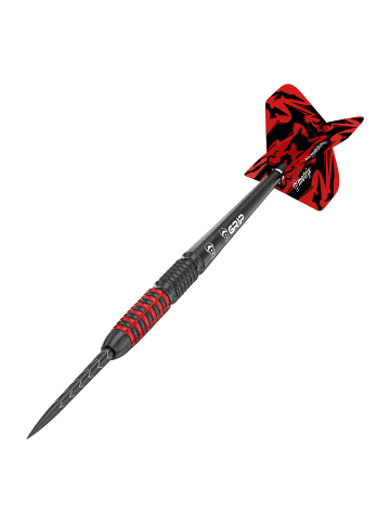BULLS Steeldarts Magma Dartpfeile 90% Tungsten Darts-Set Profi in red black