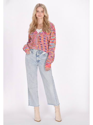 IZIA Damen Cardigan in Pink Mehrfarbig