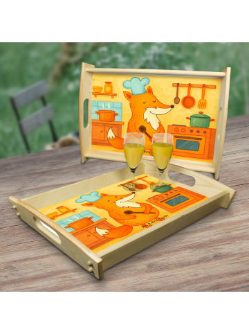 Mr. & Mrs. Panda Sofa Tablett Fuchs Koch Design ohne Spruch in Weiß