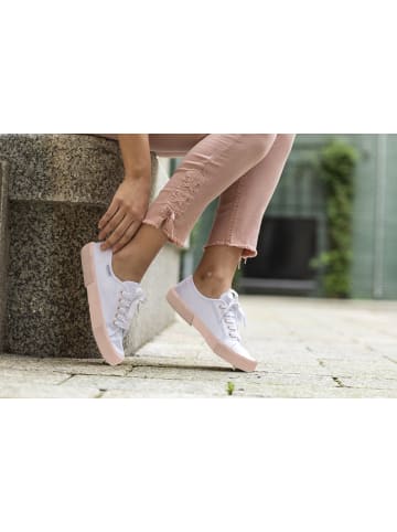 LASCANA Sneaker in weiß-rosa