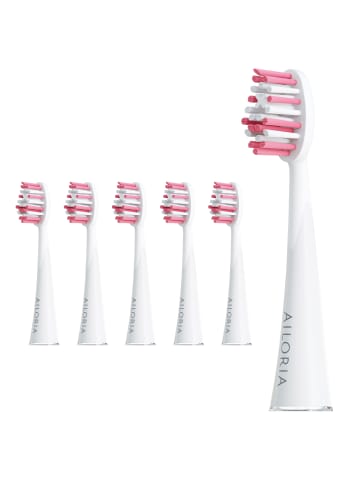 Ailoria SHINE BRIGHT Extra Clean Ersatzbürstenköpfe 6er Set in rosa