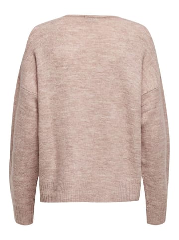 JACQUELINE de YONG Fein Strickpullover Pullover V-Neck JDYELANORA Longsleeve Sweater in Rosa