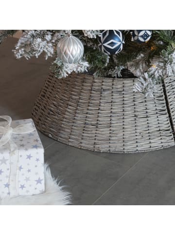 MARELIDA Weihnachtsbaumrock aus Weide Abdeckung für Baumständer D: 70cm in grau
