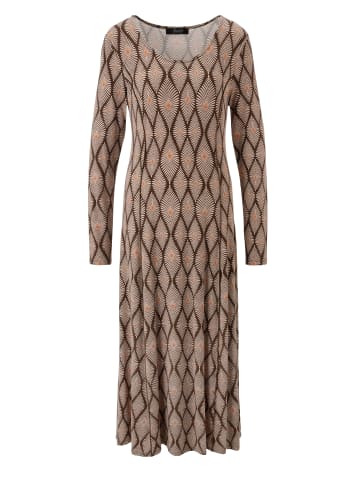 Jerseykleid in caffee latte-beige-orange