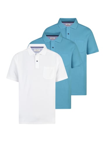 Redmond Poloshirt Basic in Türkis / weiß