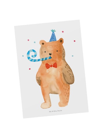 Mr. & Mrs. Panda Postkarte Bär Geburtstag ohne Spruch in Weiß