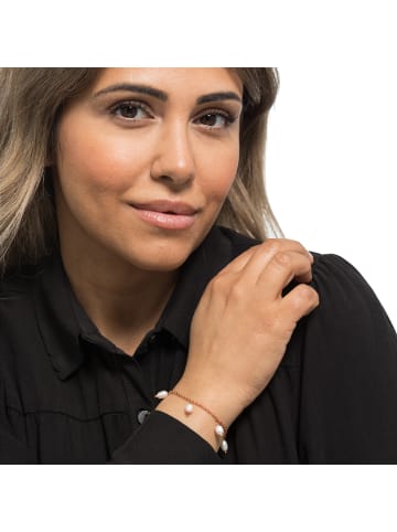Steel_Art Armband mit Perle Jane silberfarben poliert in rosegoldfarben