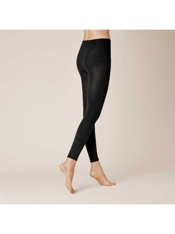 Kunert Strickstrumpfleggings Sensual Cotton weicher Bund in Black