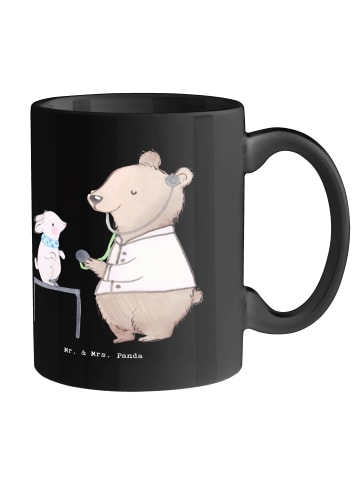 Mr. & Mrs. Panda Kaffeebecher Tierheilpraktiker mit Spruch in Schwarz