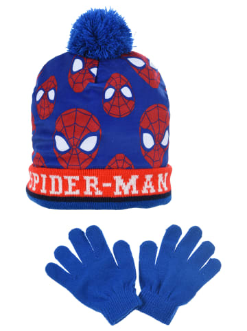 Spiderman 2tlg. Set: Mütze und Handschuhe in Blau