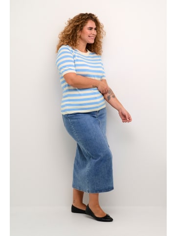 KAFFE curve Strickpullover KCmalia in Vista Blue/Turtledove Stripe