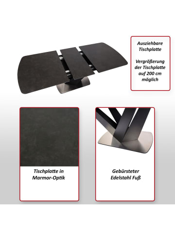 MCW Esstisch J73 ausziehbar, Schwarz