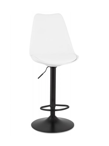 KADIMA DESIGN Verstellbarer Barhocker aus Kunststoff | Modernes Design in Weiß