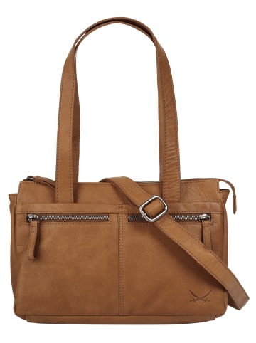 Sansibar Handtasche echt Leder in cognac