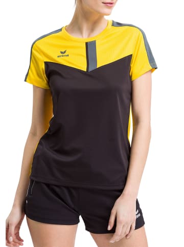 erima Damen Squad T-Shirt in gelb/schwarz/slate grey