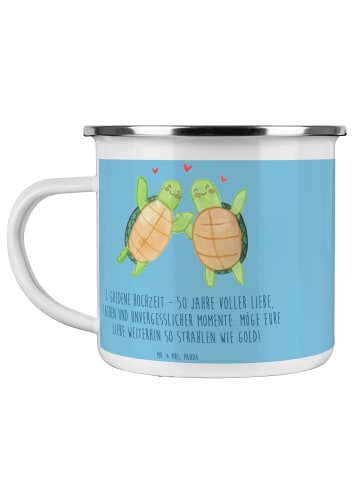 Mr. & Mrs. Panda Tasse 50. Hochzeitstag mit Spruch in Sky Blue