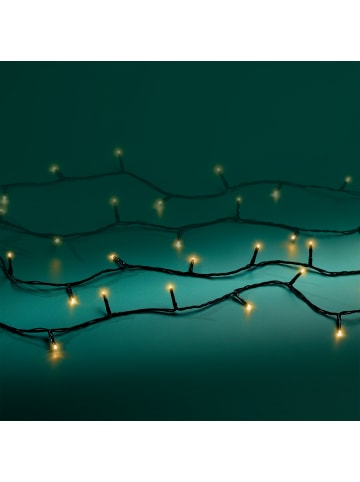 LUMINEO Lichterkette BASIC 80 LED 6 m, schwarzes Kabel in Soft Gold