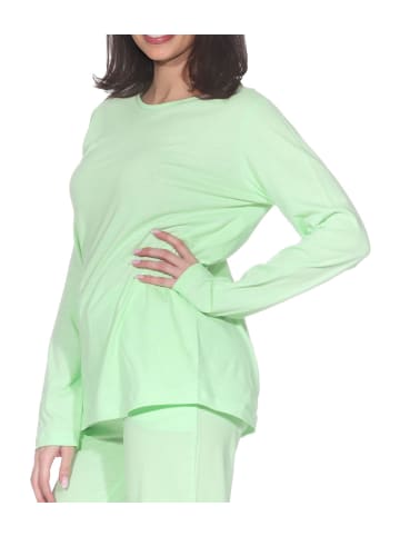 NORMANN Schlafanzug langarm Oberteil Pyjama Shirt Top 125 219 902 in grün