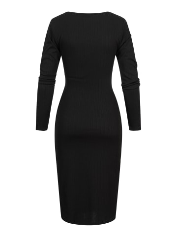 Cloud5ive Cloud5ive Longsleeve Dress with knot detail and side slit in black