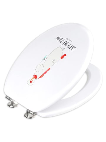 Mr. & Mrs. Panda WC Brille Einhorn Krankenschwester mit Spruch in Weiß