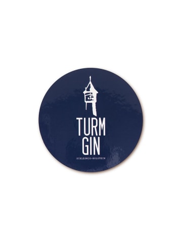 Turm Gin Untersetzer Kork - blau mit Logo