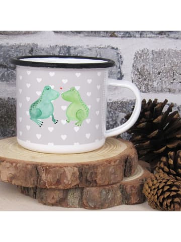 Mr. & Mrs. Panda Campingbecher Frosch Liebe ohne Spruch in Grau Pastell