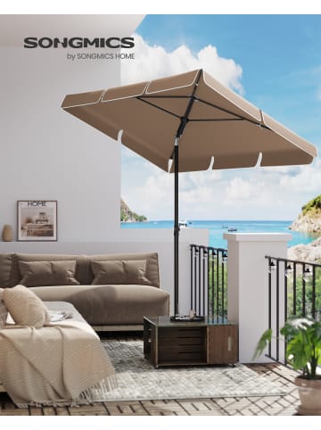 SONGMICS Sonnenschirm Sheld in Braun - (D)200 x (H)215 cm