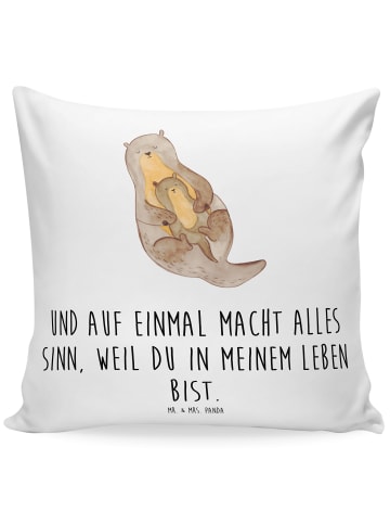 Mr. & Mrs. Panda kuschelkissen 40x40 Otter Kind mit Spruch in Weiß