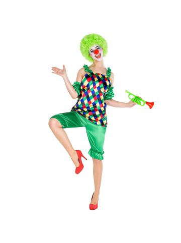 tectake Spaßvogel/Komiker, in der Farbe grün, Gr. S, Oberteil, Clown-Nase