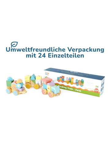 BusyKids Stapelzug in Pastellfarben 39 x 10 x 7 cm