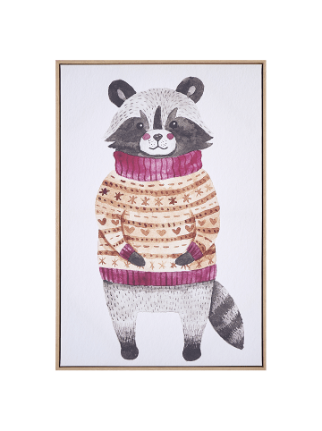 Beliani Canvas CAMPLI in Grau/Beige/Lila - (W) 63 x (H) 93 x (L) 5 cm