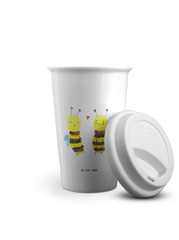 Mr. & Mrs. Panda To Go Becher Biene Verliebt ohne Spruch in Weiß