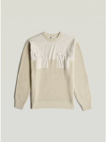 G-Star Raw Woven Mix Knit Pullover whitebait